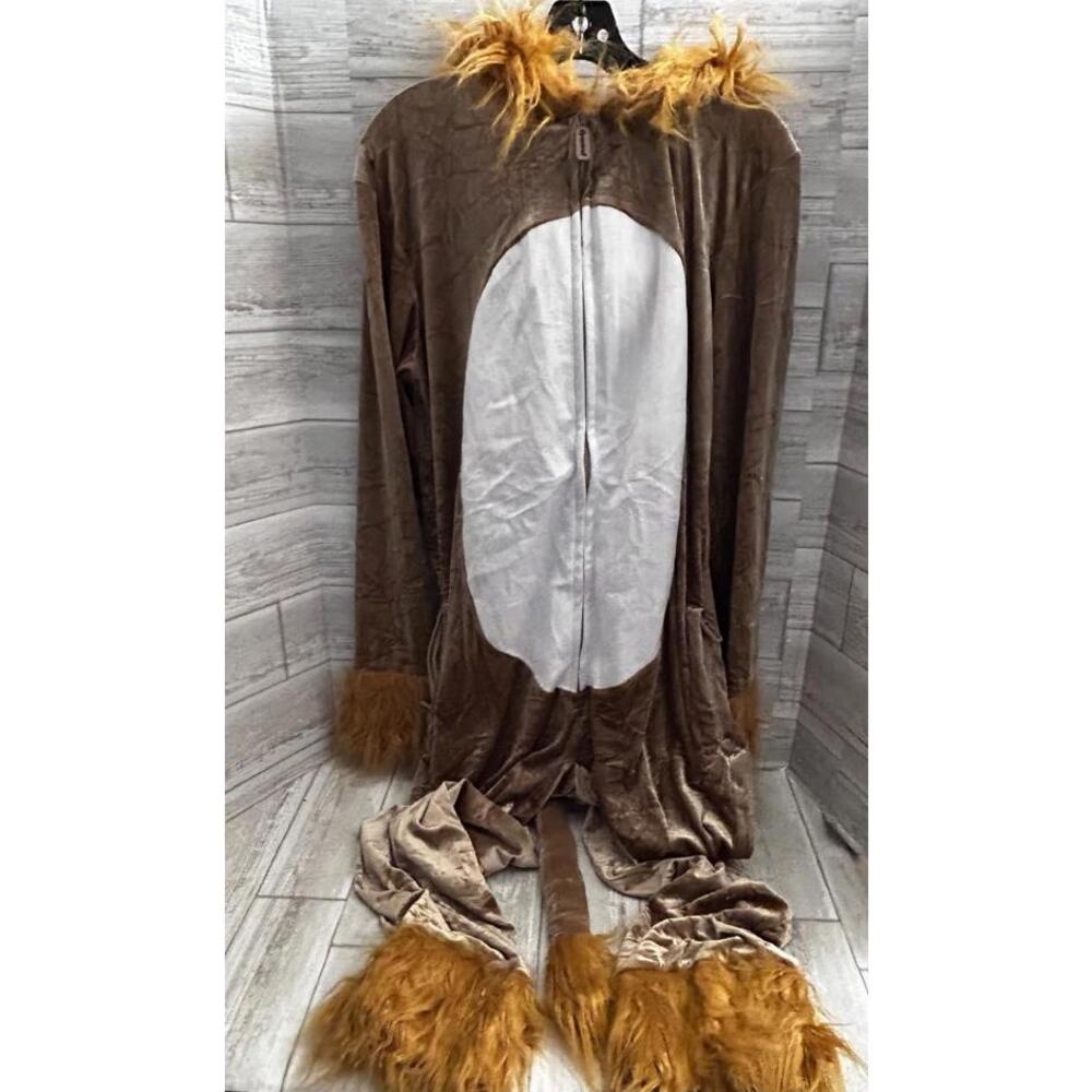 Lion Costume Adult Size Medium w/ Hood and Tail - Tipsy Elves Excellent